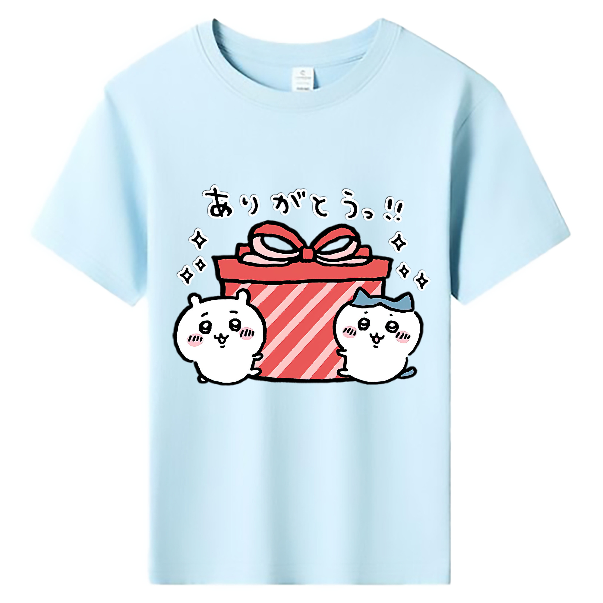 （画像用） ちいかわ ハチワレ Chii-kawa hachiware 綿100％キッズTシャツ（フロントプリント）